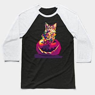 cat in pumpkin wpap Baseball T-Shirt